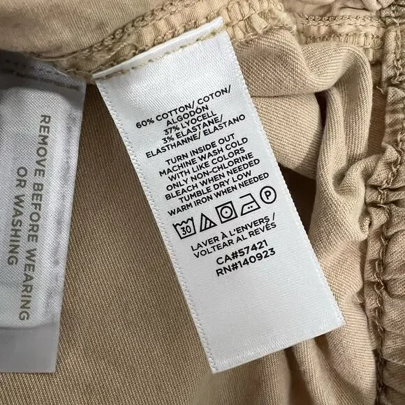 Loft Khaki Wide Leg Pants with Pockets Size Medium - Picture 8 of 8